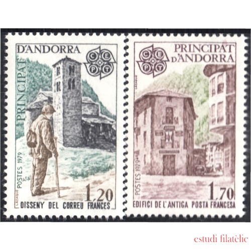 Andorra Francesa 276/77 1979 Edificio Postal Correo Francés MNH