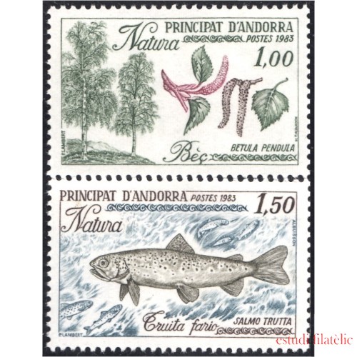 Andorra Francesa 311/12 1983 Naturaleza Peces Plantas MNH