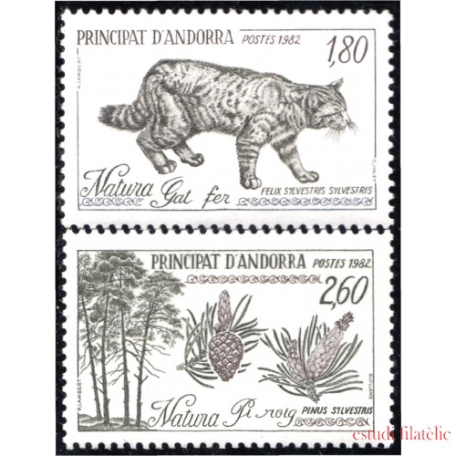 Andorra Francesa 306/07 1982  Fauna Gato Pino silvestre MNH