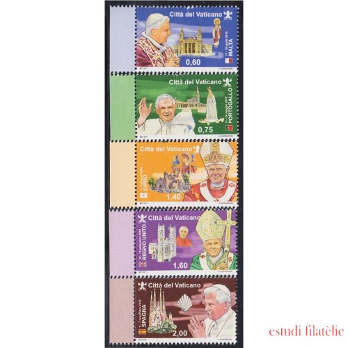 Vaticano 1574/78 2011 Viajes de SS Benedicto XVI MNH