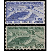 Vaticano Aéreo 18/19 1949 75º Aniversario de la UPU MNH