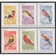 Yugoslavia 1177/82 1968 Pájaros diversos Birds MNH