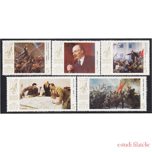 Rusia 5438/42 1987 70 Aniversario de la Revolución Socialista de Octubre  MNH