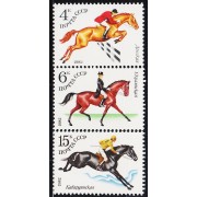 Rusia 4881/83 1982 Cría de caballos deportivos ecuestres MNH