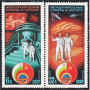 Rusia 4593/94 1979 Colaboración Intercosmos con Bulgaria Emblema MNH