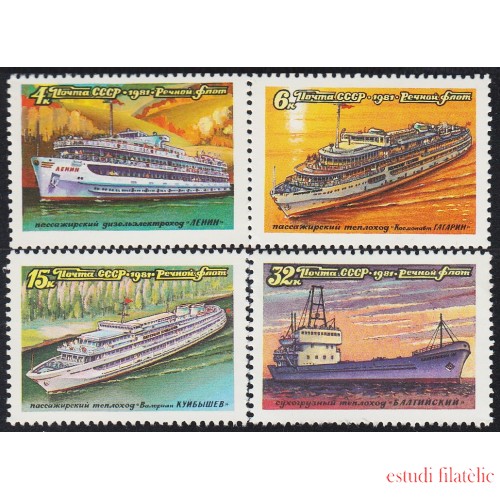 Rusia 4823/26 1981 Barcos fluviales MNH