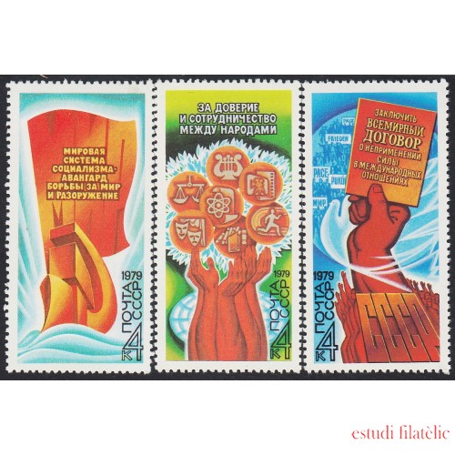 Rusia 4646/48 1979 Programa de Paz MNH