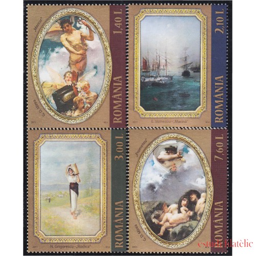 Rumanía  Romania 5477/80 2011 Arte Pinturas pertenecientes al Banco Nacional de Rumanía MNH