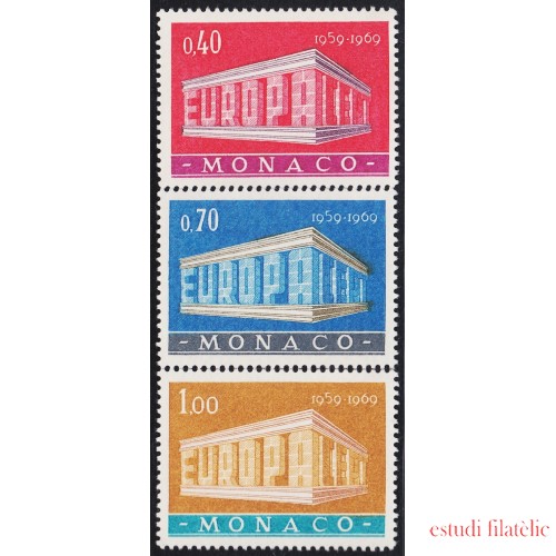 Monaco 789/90 1969 Europa Puente de colaboración europea MNH