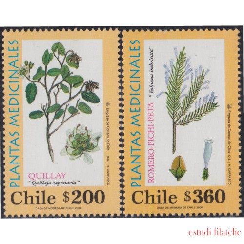 Chile 1543/44 2000 Flora. Plantas medicinales MNH