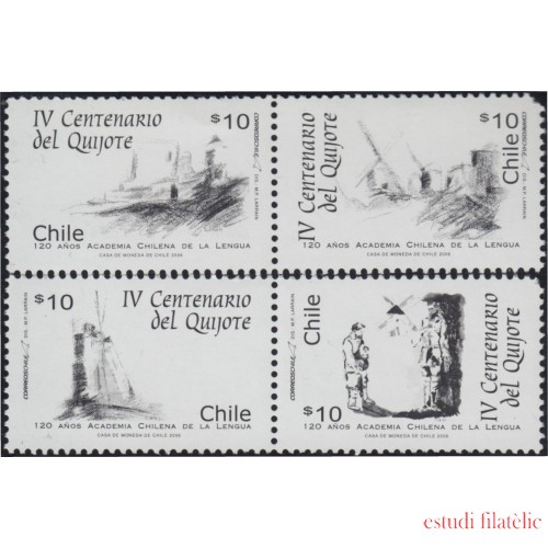 Chile 1711/14 2006 120 Años de la Academia Chilena de la Lengua Quijote MNH