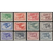 Grecia Greece A 50/61 1942-43 Bajorrelieves de los vientos de la Torre de los Vientos en Atenas MNH-MH