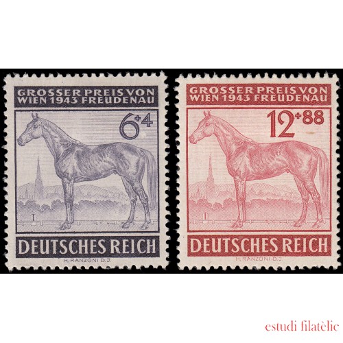 Alemania Imperio Germany 777/78 1943 Espectáculo de caballos del Gran Premio de Viena MH