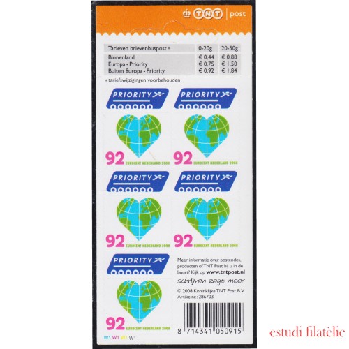 Holanda 2475 2008 Protección del medio ambiente MNH en carnet