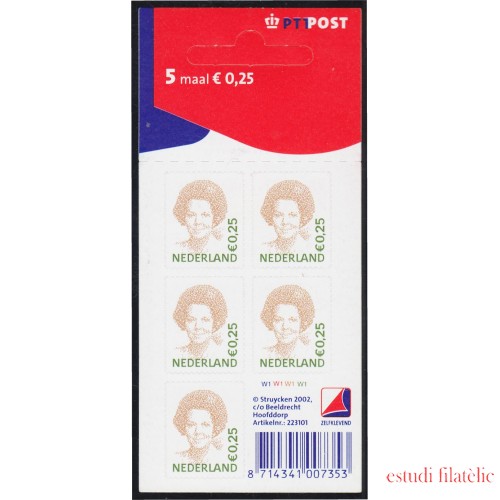 Holanda 1883 2002 Reina Beatriz MNH en carnet