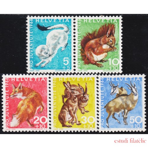 Suiza Switzerland 778/82 1966 Para la juventud Animales diversos MNH