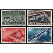 Suiza Switzerland 441/44 1947 Centenario de los ferrocarriles MH