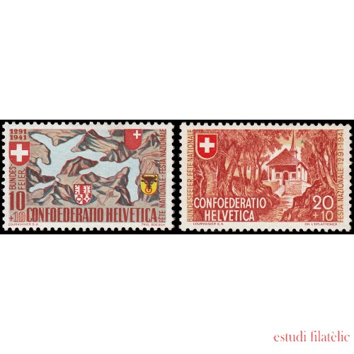 Suiza Switzerland 368/69 1941 Pro patria 650 Aniversario de la Confederación MH