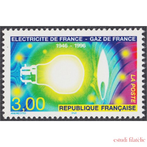 France Francia 2996 1996 50 Años de Electricidad de Francia - Gas MNH