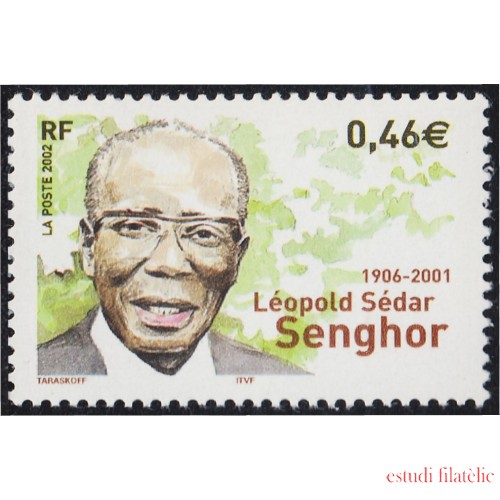 France Francia 3537 2002 Leopold Sédar Senghor poeta senegalés MNH