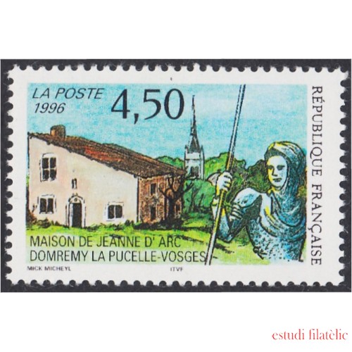 France Francia 3002 1996 Casa de Juana de Arco en Domremy La Pucelle MNH