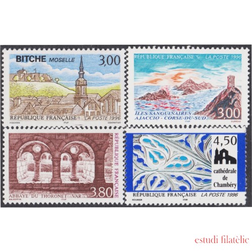 France Francia 3018/21 1996 Lugares turísticos MNH