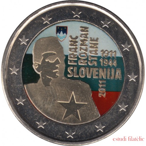 Eslovenia 2011 2 € euros conmemorativos Cent. Franc Rozman Stane Color 