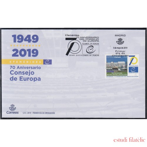 España Spain 5315 2019 70 Aniversario del Consejo de Europa SPD Sobre Primer Día