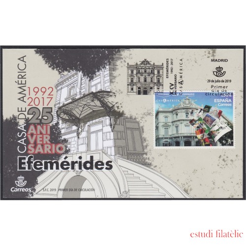 España Spain 5334 2019 XXV Aniversario Casa de América SPD Sobre Primer Día