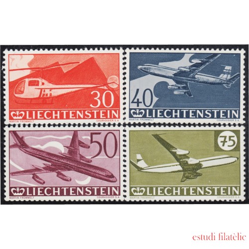 Liechtenstein A 34/37 1960 30 Aniversario del sello Aéreo Aviones MNH