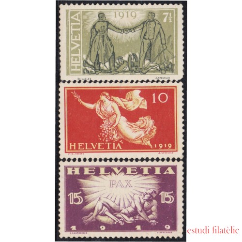 Suiza Switzerland 170/72 1919 Conmemoración de La Paz MNH