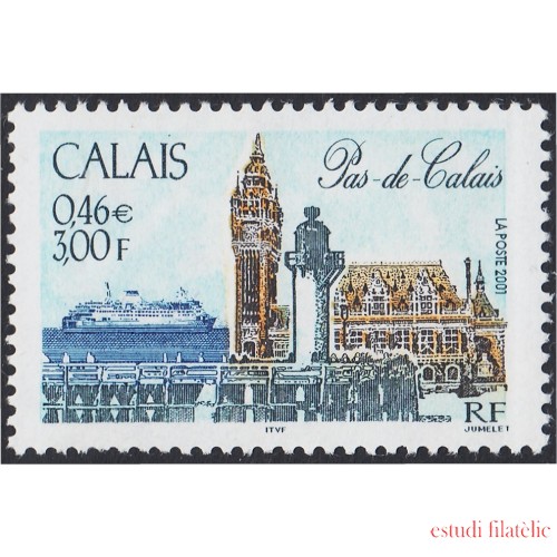 France Francia 3401 2001 Muelle Ayuntamiento y ferry MNH