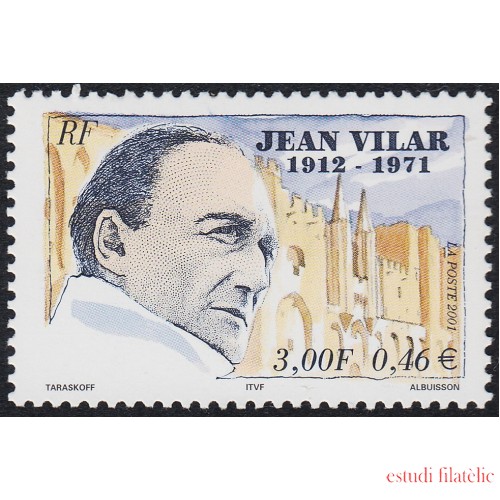 France Francia 3398 2001 30º Aniversario de la  muerte de Jean Vilar MNH