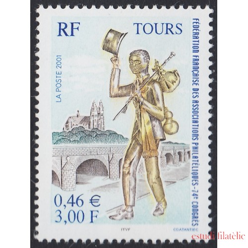 France Francia 3397 2001 74º Congreso de la Federación Francesa de Asociaciones Filatélicas MNH