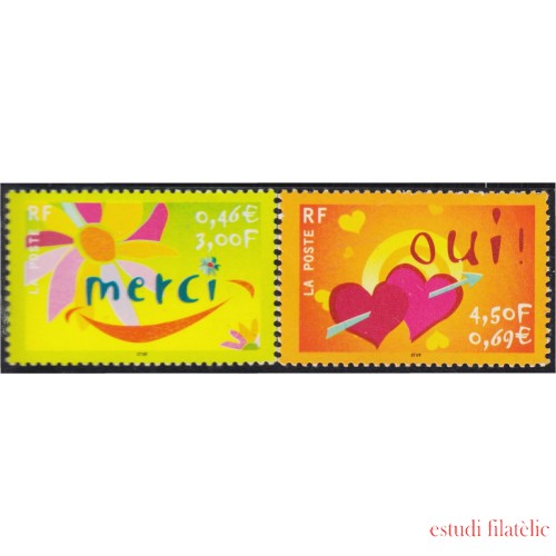 France Francia 3379/80 2001 Sellos de mensajes MNH