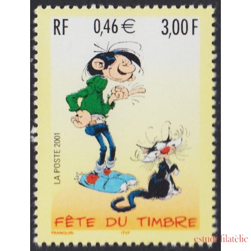 France Francia 3370 2001 Día del sellos Gaston Lagaffe MNH