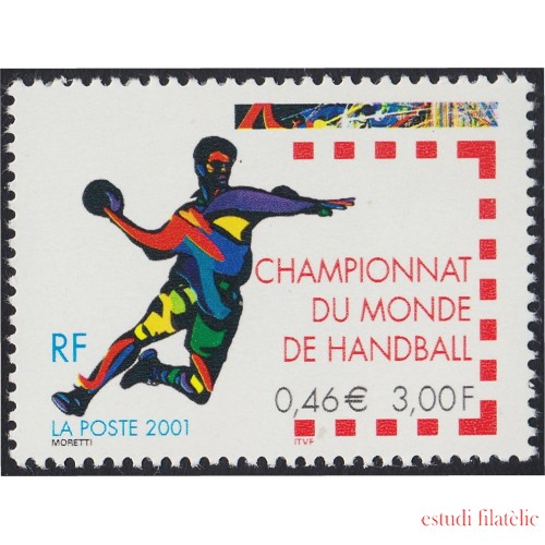 France Francia 3367 2001 Campeonato del mundo de Handball MNH