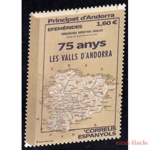 Andorra Española 516 2021 75 Años de Los Valles de Andorra MNH