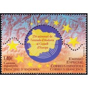 Andorra Española 490 2019 25 Años de la entrada de Andorra al Consejo Europeo MNH