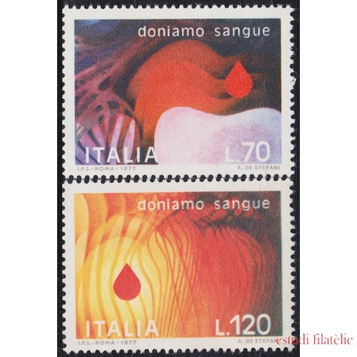 Italia Italy 1321/22 1977 Donación de sangre MNH