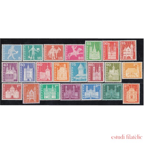 Suiza Switzerland 643/60B 1960/63 Cartero Mensajero Puente Colegio Castillo Catedral MNH