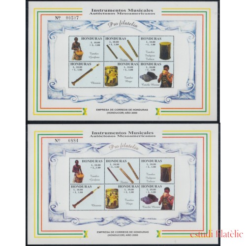 Honduras A- 1258/69 2005 Instrumentos de música típicos MNH