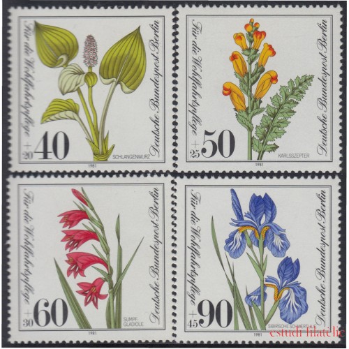 Alemania Berlín 611/14 1981 Plantas acuáticas MNH 