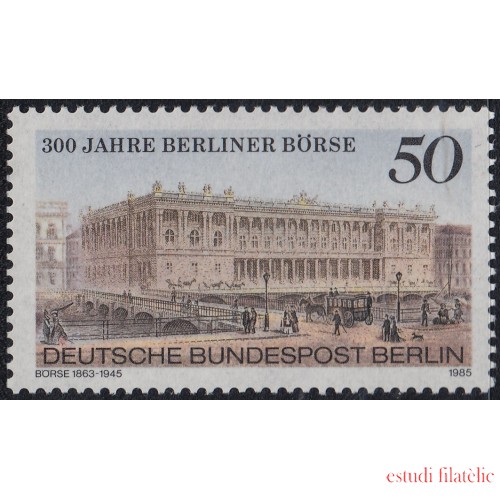 Alemania Berlín 701 1985 300º aniversario de la Bolsa de Berlín Vista del edificio construido en 1863 MNH 