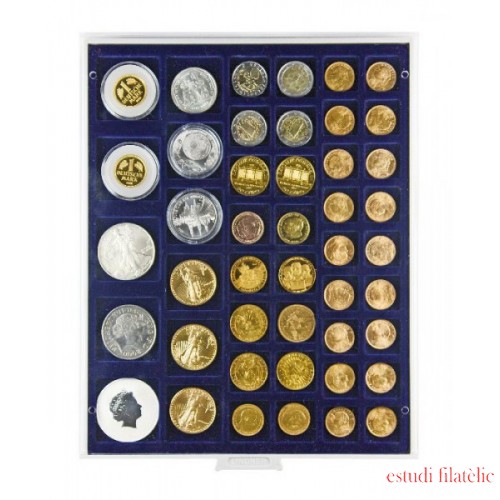 Lindner 2145M Bandeja 24,28,39 y 44  mm monedas con 45 cuadrados sueltas  (SURT)