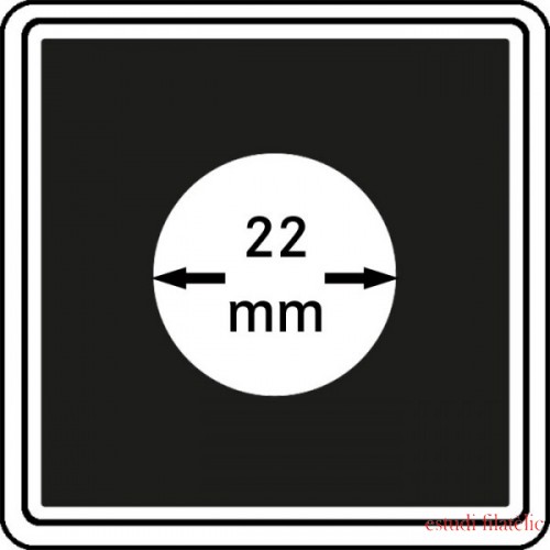 Lindner 2240022 Cápsulas Carrée 22 mm para monedas pqte 4