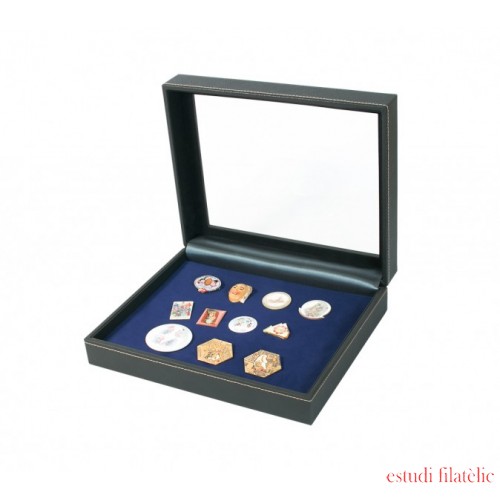 Lindner 2369-2419E Estuche Nera Varius Plus con inserto azul oscuro para alfileres, medallas y emblemas