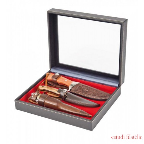 Lindner 2369-2401E Estuche Nera Varius Plus con inserto rojo claro sin compartimentos