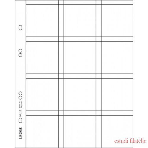 Lindner MU12R Hojas Multi Collect para 12 monedas de hasta 50 mm