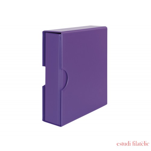 Lindner S3542-13 Carpeta de anillas (violeta) acolchada de plástico con mecanismo estándar de 4 anillos y funda a juego.